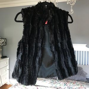 Faux fur black vest